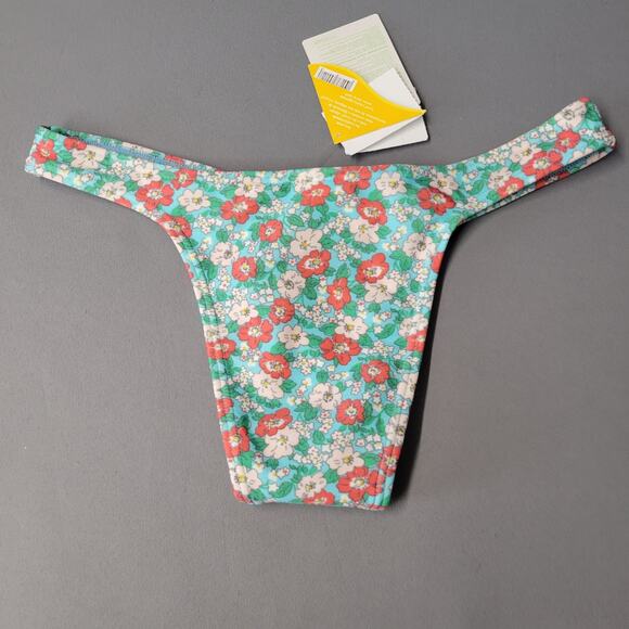 Agua Doce Brazilin Cheeky Bikini Swimsuit Womens M Blue Floral Underwire Padded - Picture 11 of 16